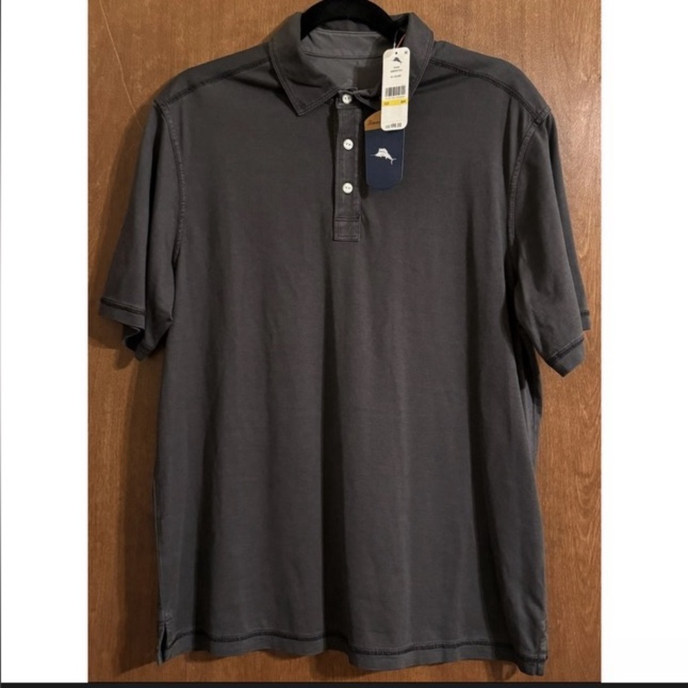 Tommy Bahama Men's, Sorrento Polo Short Sleeve Shirt, Ash Grey, M